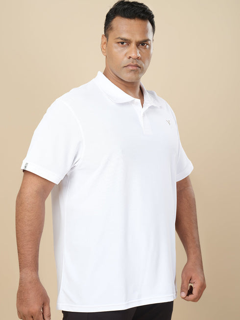 Men Plus Size Solid Polo T-shirt with MATPIQ