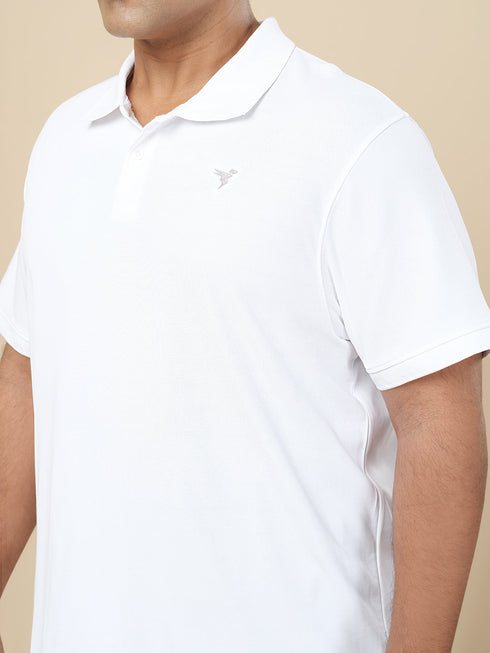 Men Plus Size Solid Polo T-shirt with MATPIQ