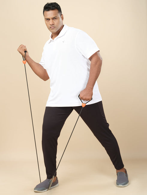 Men Plus Size Solid Polo T-shirt with MATPIQ