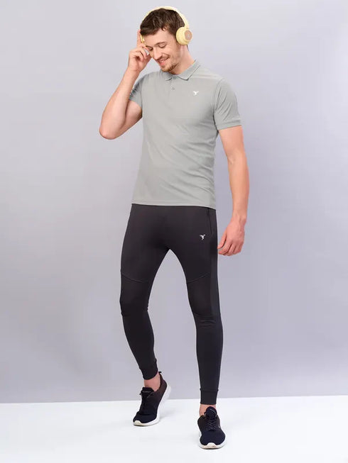 Men Solid Slim Fit Polo T-shirt with MATPIQ
