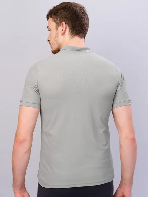 Men Solid Slim Fit Polo T-shirt with MATPIQ