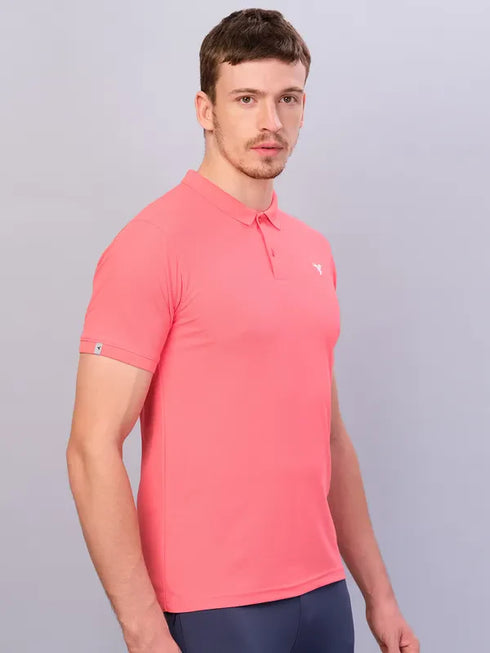 Men Solid Slim Fit Polo T-shirt with MATPIQ