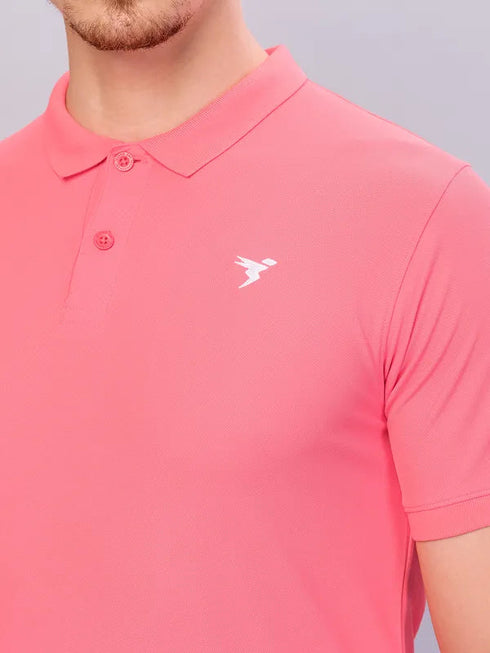 Men Solid Slim Fit Polo T-shirt with MATPIQ