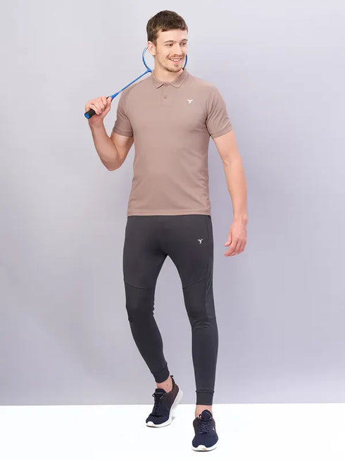 Men Solid Slim Fit Polo T-shirt with MATPIQ