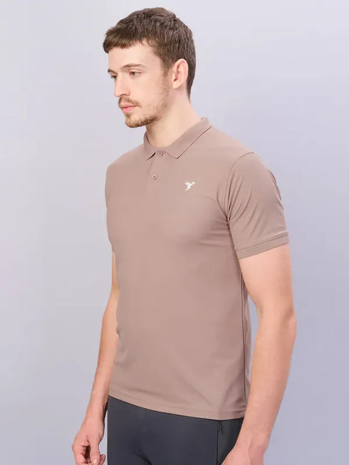 Men Solid Slim Fit Polo T-shirt with MATPIQ