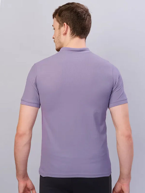 Men Solid Slim Fit Polo T-shirt with MATPIQ