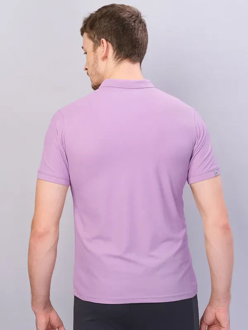 Men Solid Slim Fit Polo T-shirt with MATPIQ