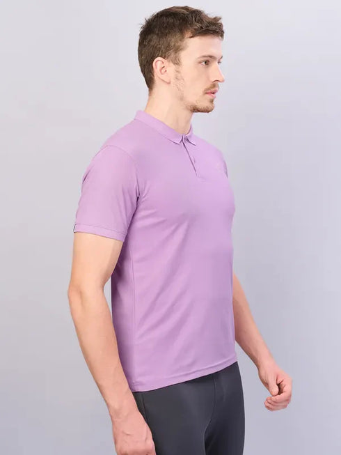 Men Solid Slim Fit Polo T-shirt with MATPIQ
