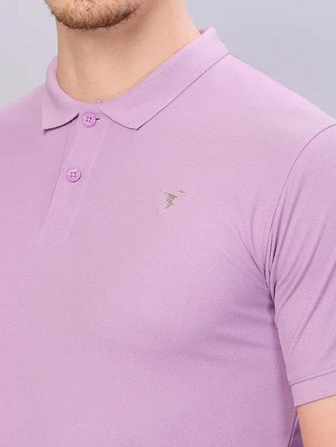 Men Solid Slim Fit Polo T-shirt with MATPIQ