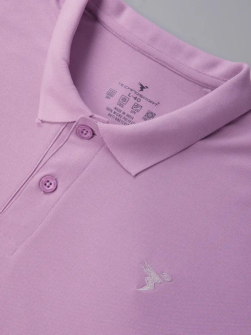 Men Solid Slim Fit Polo T-shirt with MATPIQ