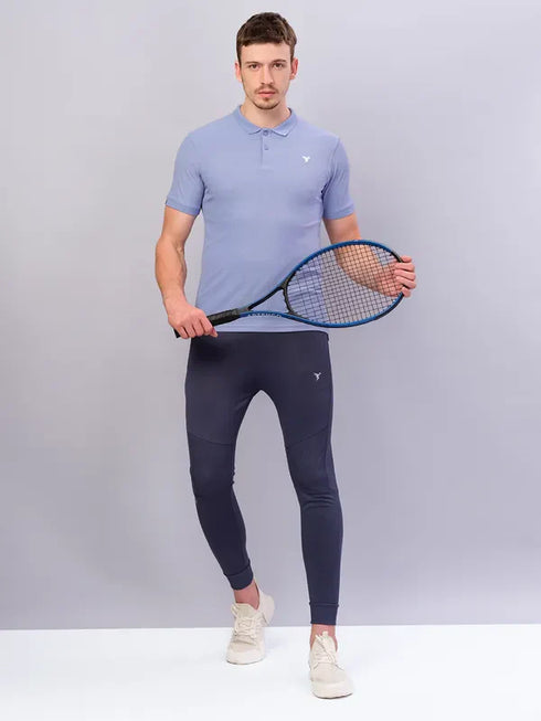 Men Solid Slim Fit Polo T-shirt with MATPIQ