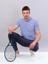Men Solid Slim Fit Polo T-shirt with MATPIQ