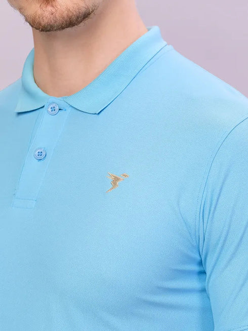 Men Solid Slim Fit Polo T-shirt with MATPIQ
