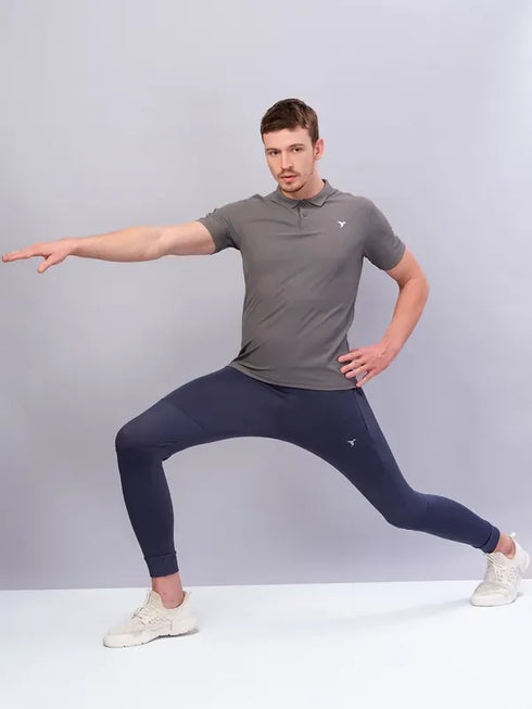 Men Solid Slim Fit Polo T-shirt with MATPIQ