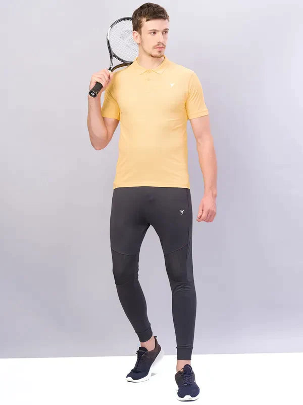 Men Solid Slim Fit Polo T-shirt with MATPIQ