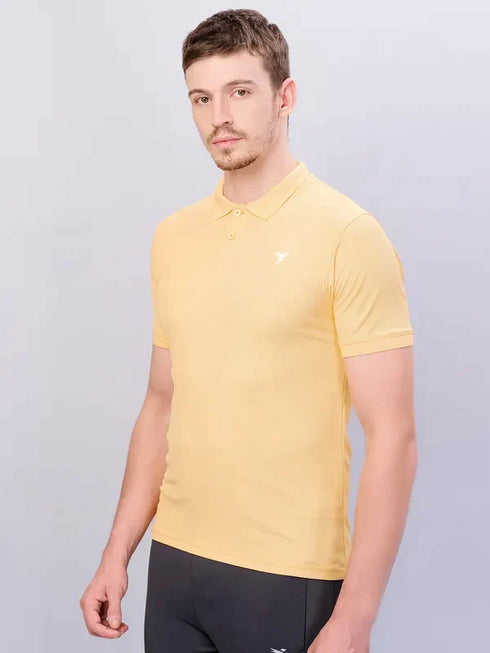 Men Solid Slim Fit Polo T-shirt with MATPIQ