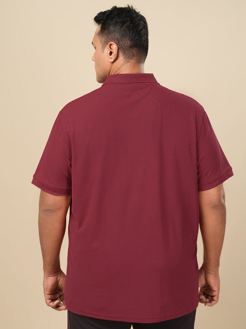 Men Plus Size Solid Polo T-shirt with MATPIQ