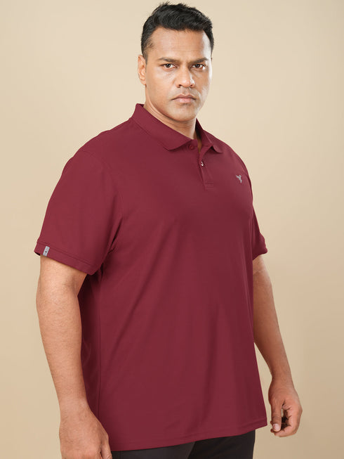 Men Plus Size Solid Polo T-shirt with MATPIQ