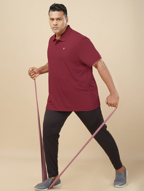Men Plus Size Solid Polo T-shirt with MATPIQ
