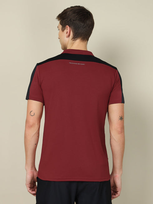 Men Colorblock Relax Fit Polo T-shirt with TECHNO COOL+