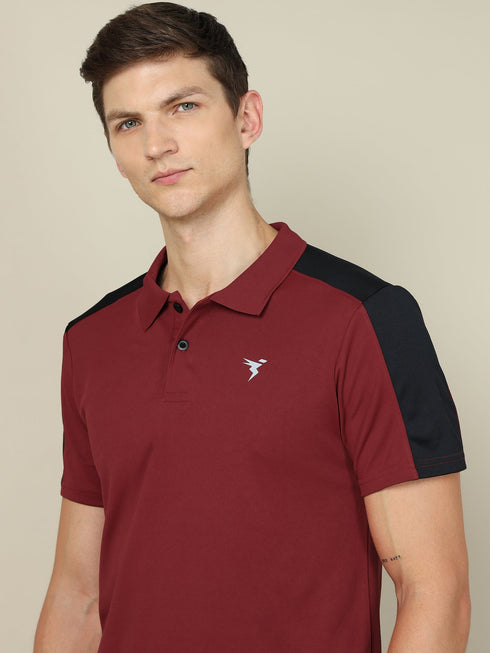 Men Colorblock Relax Fit Polo T-shirt with TECHNO COOL+