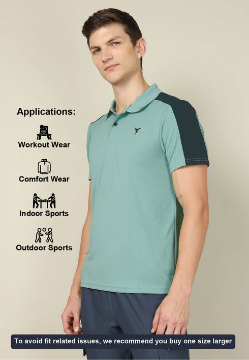Men Colorblock Relax Fit Polo T-shirt with TECHNO COOL+