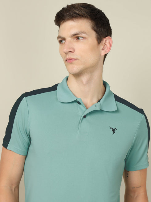 Men Colorblock Relax Fit Polo T-shirt with TECHNO COOL+