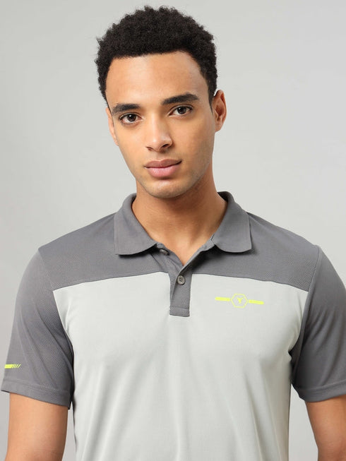 Men Colorblock Relax Fit Polo T-shirt with TECHNO COOL+