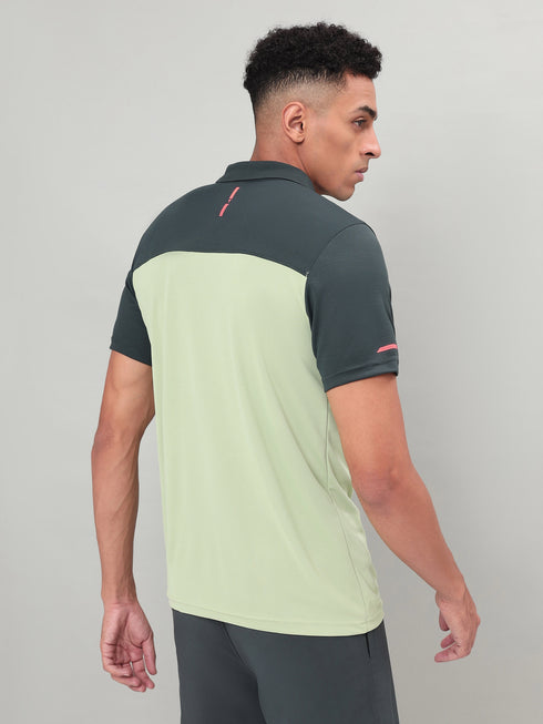 Men Colorblock Relax Fit Polo T-shirt with TECHNO COOL+