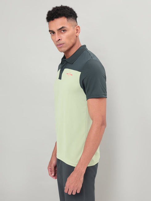 Men Colorblock Relax Fit Polo T-shirt with TECHNO COOL+