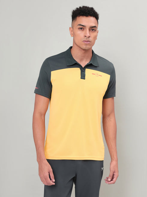Men Colorblock Relax Fit Polo T-shirt with TECHNO COOL+