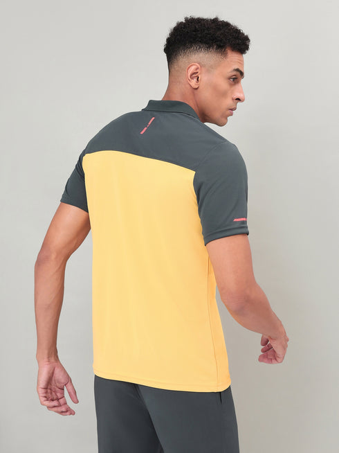 Men Colorblock Relax Fit Polo T-shirt with TECHNO COOL+