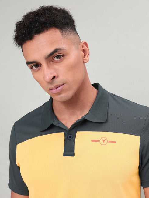 Men Colorblock Relax Fit Polo T-shirt with TECHNO COOL+