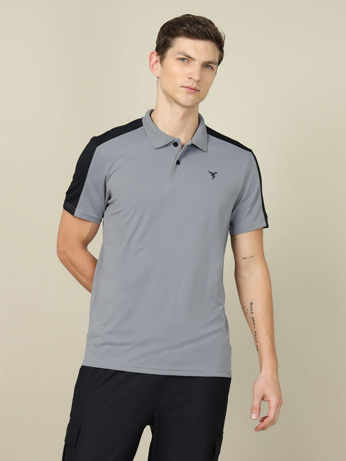 Men Colorblock Relax Fit Polo T-shirt with TECHNO COOL+