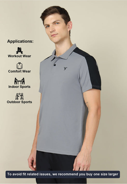 Men Colorblock Relax Fit Polo T-shirt with TECHNO COOL+