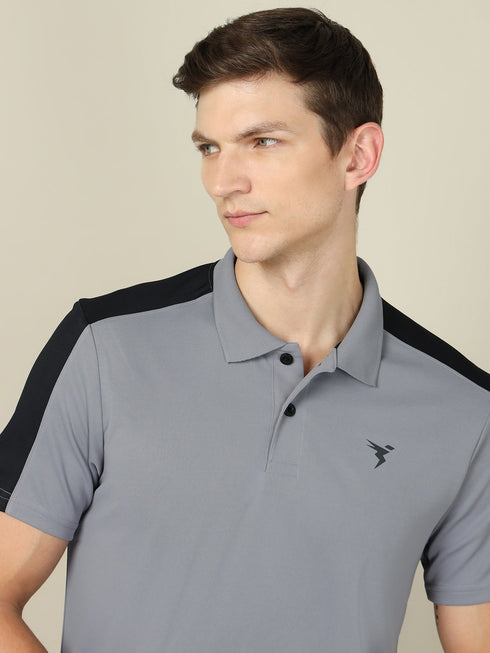 Men Colorblock Relax Fit Polo T-shirt with TECHNO COOL+