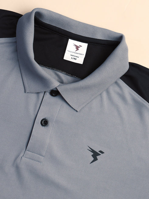 Men Colorblock Relax Fit Polo T-shirt with TECHNO COOL+