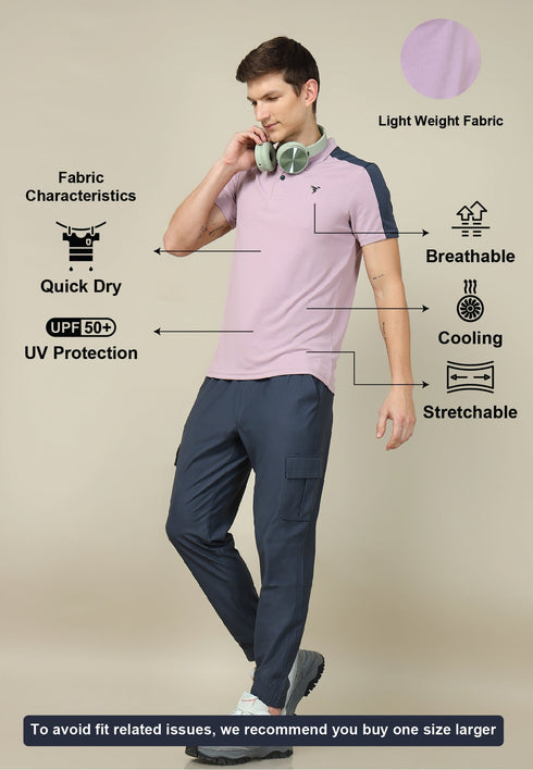 Men Colorblock Relax Fit Polo T-shirt with TECHNO COOL+
