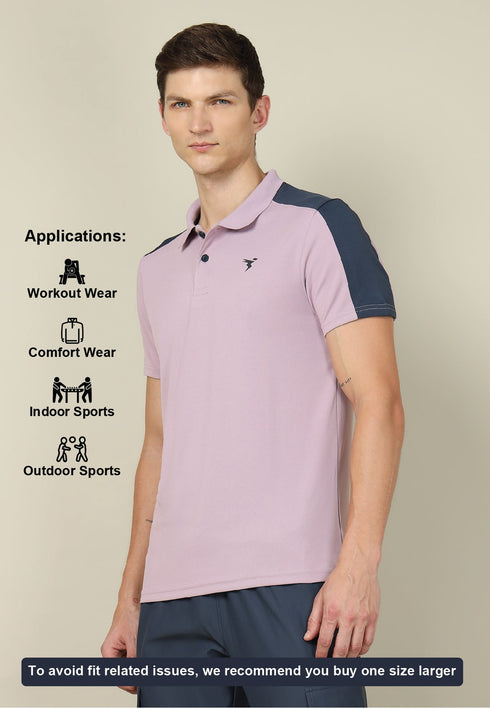 Men Colorblock Relax Fit Polo T-shirt with TECHNO COOL+