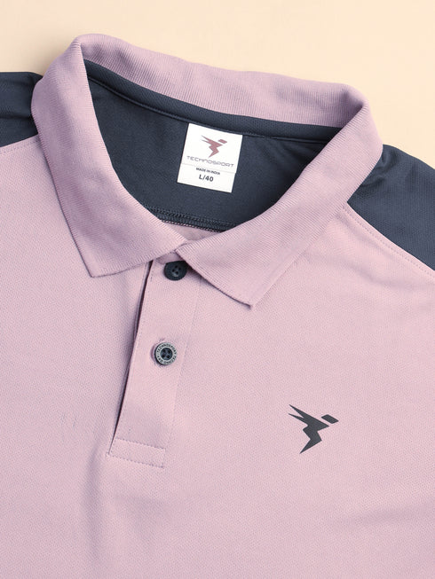 Men Colorblock Relax Fit Polo T-shirt with TECHNO COOL+
