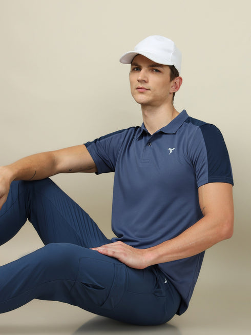 Men Colorblock Relax Fit Polo T-shirt with TECHNO COOL+