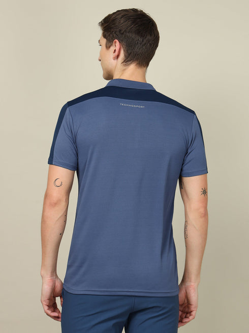Men Colorblock Relax Fit Polo T-shirt with TECHNO COOL+