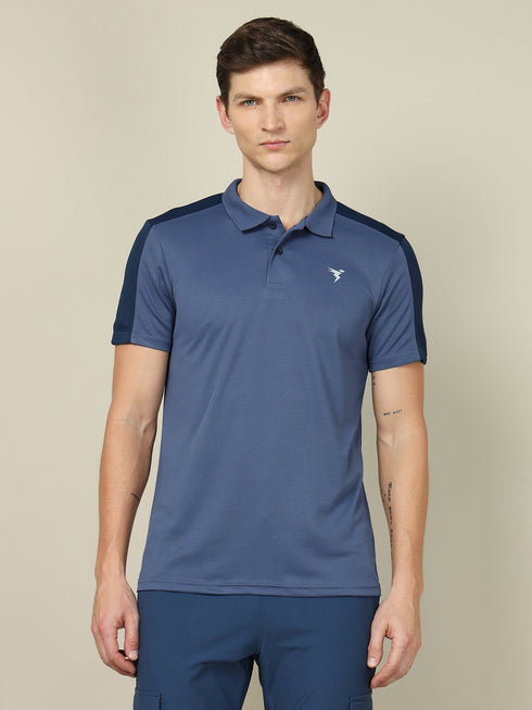 Men Colorblock Relax Fit Polo T-shirt with TECHNO COOL+