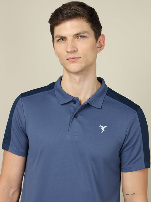 Men Colorblock Relax Fit Polo T-shirt with TECHNO COOL+