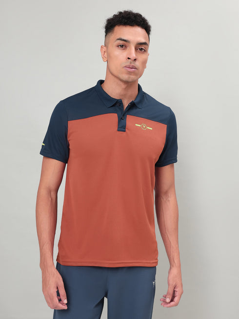 Men Colorblock Relax Fit Polo T-shirt with TECHNO COOL+