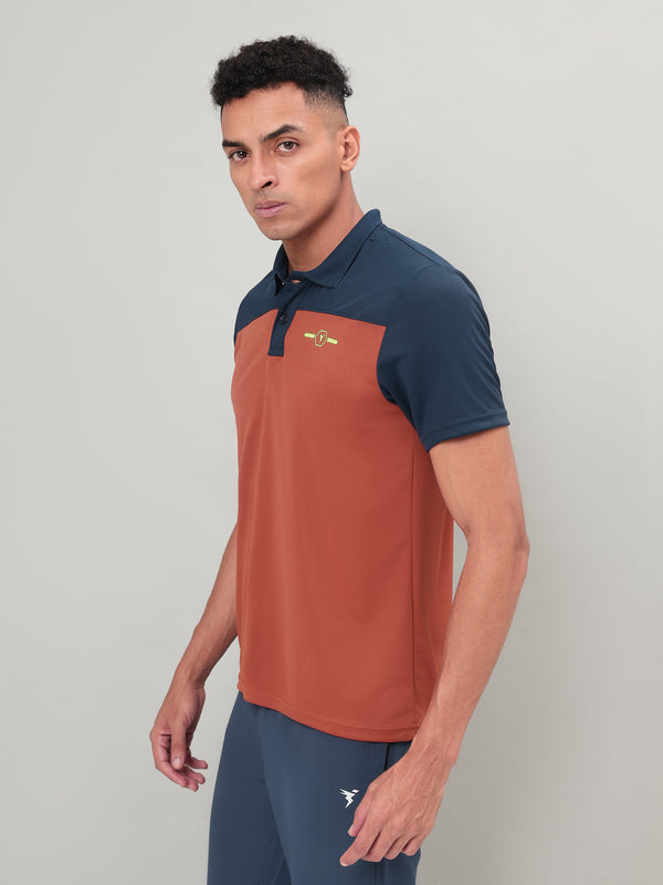 Men Colorblock Relax Fit Polo T-shirt with TECHNO COOL+