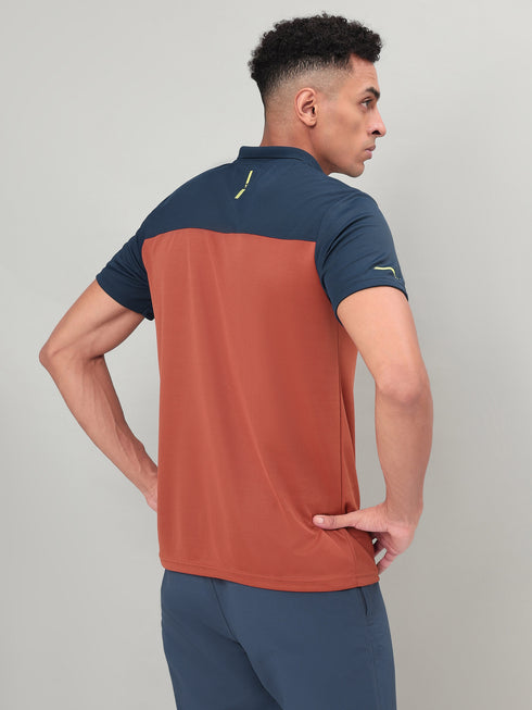 Men Colorblock Relax Fit Polo T-shirt with TECHNO COOL+