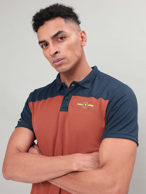 Men Colorblock Relax Fit Polo T-shirt with TECHNO COOL+