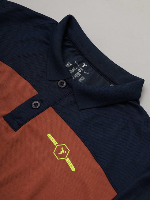 Men Colorblock Relax Fit Polo T-shirt with TECHNO COOL+