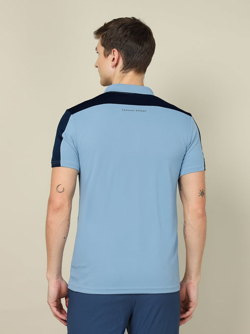 Men Colorblock Relax Fit Polo T-shirt with TECHNO COOL+